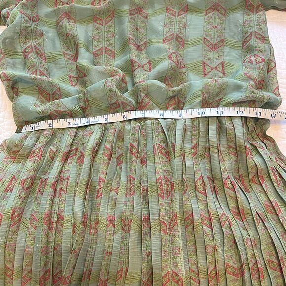 Anthropologie Lavand Minted Meadow Dress Pleated Semi Sheer Fairy Cottage Sz 4 - Picture 11 of 15